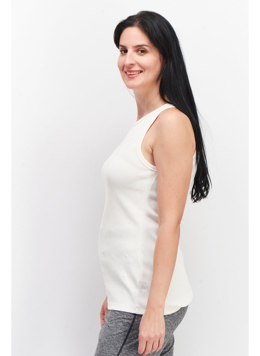 adidas Originals Women Sportswear Fit Sleeveless Running Tank Top, Off White  - Image 2