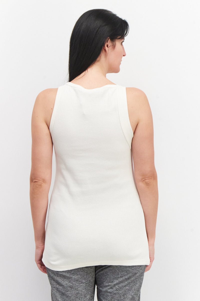 adidas Originals Women Sportswear Fit Sleeveless Running Tank Top, Off White - Image 4