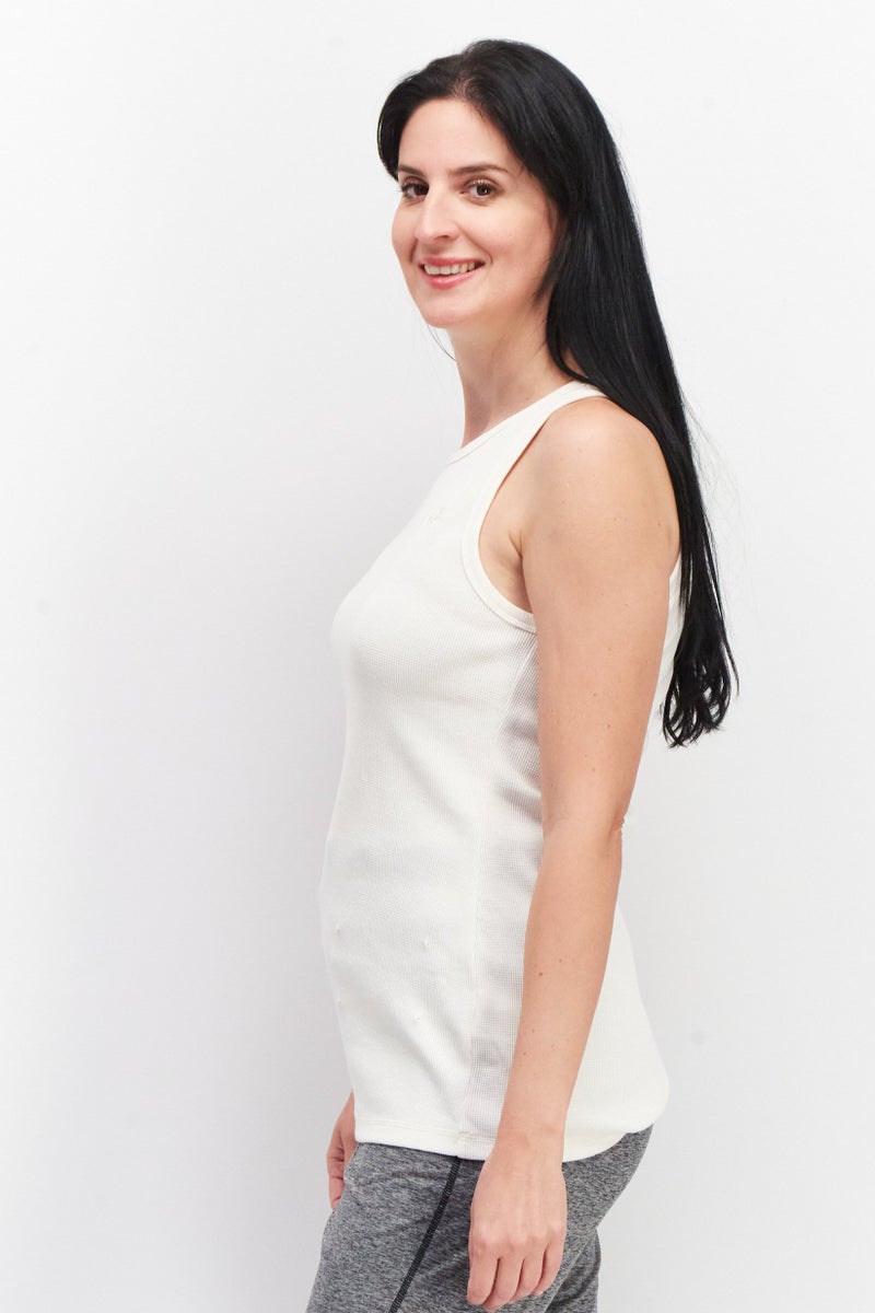 adidas Originals Women Sportswear Fit Sleeveless Running Tank Top, Off White - Image 2