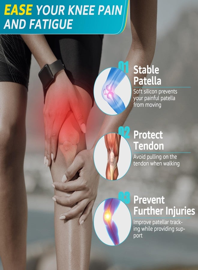 HiRui 2 Pack Patella Tendon Knee Straps - Knee Pain Relief & Patella Stabilizer Brace Support for Jumpers Knee, Running, Hiking, Basketball, Tennis, Soccer, MTB, Squats, Tendonitis, Arthritis (Gray) - Image 4