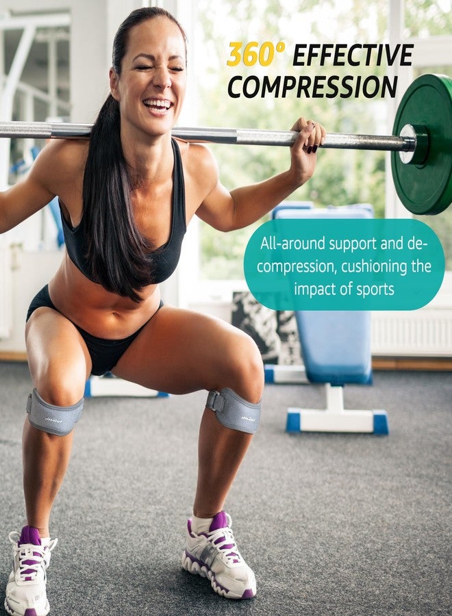 HiRui 2 Pack Patella Tendon Knee Straps - Knee Pain Relief & Patella Stabilizer Brace Support for Jumpers Knee, Running, Hiking, Basketball, Tennis, Soccer, MTB, Squats, Tendonitis, Arthritis (Gray) - Image 3