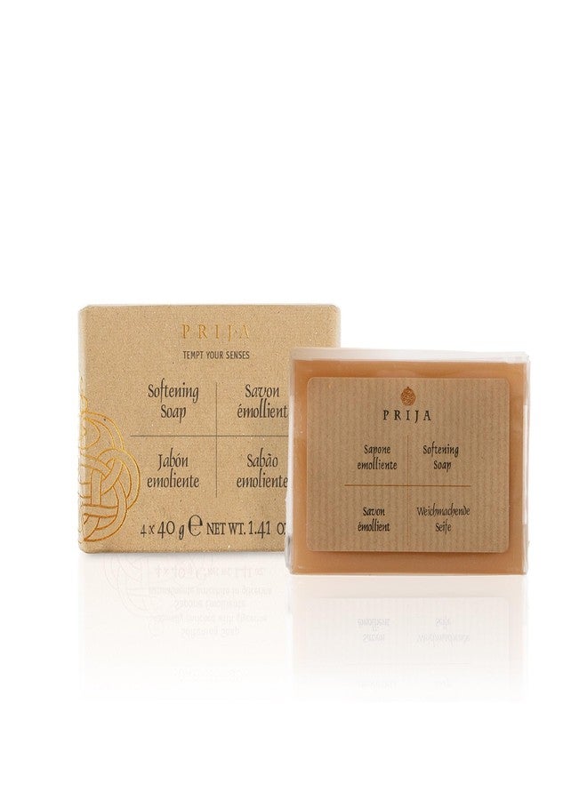 Prija Softening Soap Gift Pack Enriched with Vegetable Glycerin (4 Pack x 1.41 oz) - Maintain and Restore Skin Hydration - Vegan Friendly - Dermatologically Tested - 100% Recycled Paper - Image 1