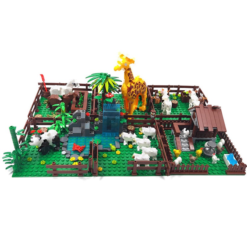 TNDCKP Farm Animals Zoo Building Block Set A Farm Animal Building Toys Sheep Horse Farm Chicken Coop Panda Giraffe Cowshed Duck Pond Compatible with Lego 853792 Accessory for Ages 612 - Image 3
