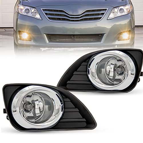 WEZEMLIGHT Fog Lights Assembly Replacement For 2010-2011 Toyota Camry Included Switch And Wiring Kit(Clear Lens) - Image 1
