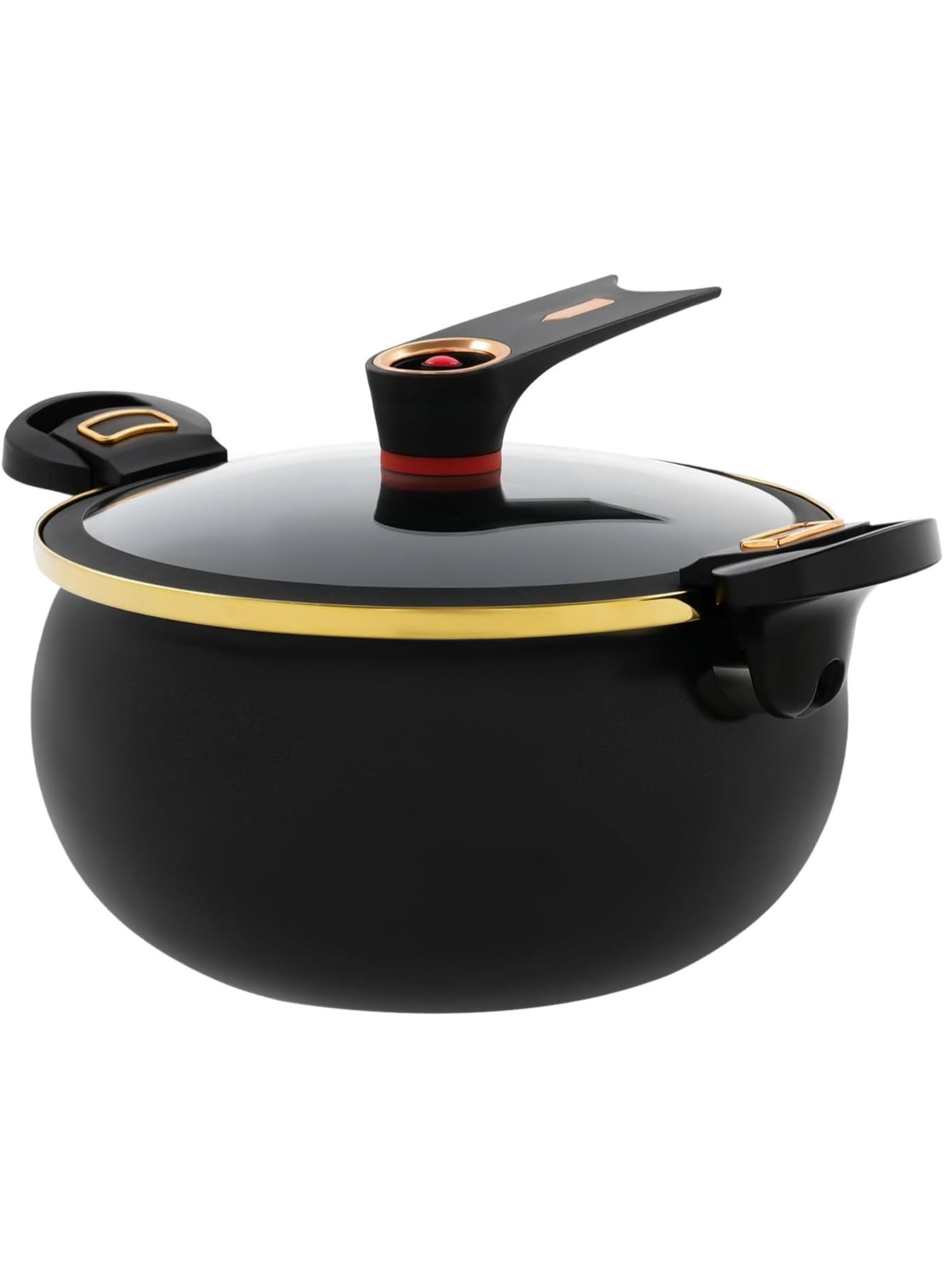 Micro Pressure Cooker, 8L/8.45Qt Non Stick Multi-Function Micropressure Round Cooking Pot, Vertical Stewpot with Twist Lock Handles for Open Fire, Induction Cooker, Electric Stove, Gas Stove (Black)