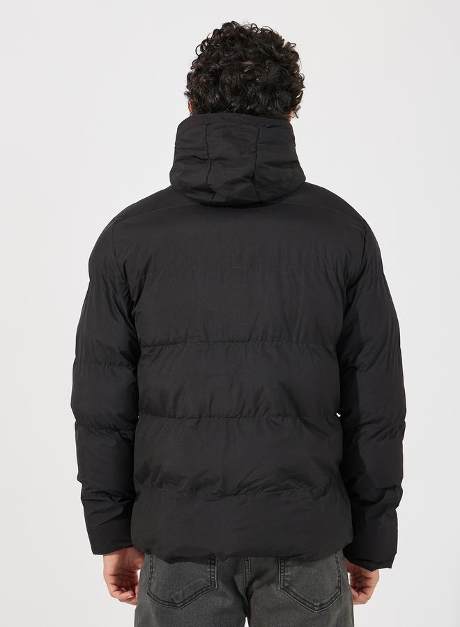 Styli Quilted Hooded Heavy Puffer Jacket with Front Zip - Image 5
