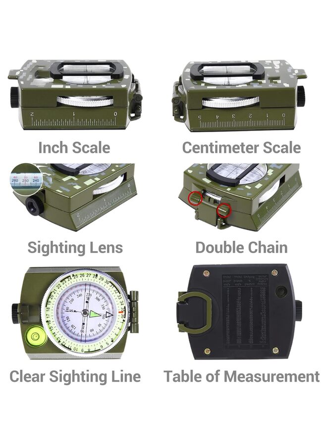 LAMAY Compass Hiking Survival | Lensatic Military Sighting Orienteering Compass | Backpacking Navigation Compass | Boy Scout Compass for Kids | Professional Compass for Hiking Camping Hunting - Image 4
