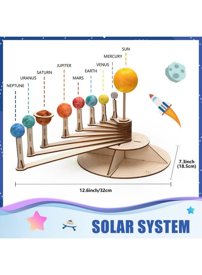 Pllieay Solar System Model Foam Ball Kit Includes 12 Color Pigments, Palette, 18Pcs Mixed Sized Polystyrene Spheres Balls, Toothpick Flag, Painting Brushes, Bamboo Sticks For School Science Projects - Image 5