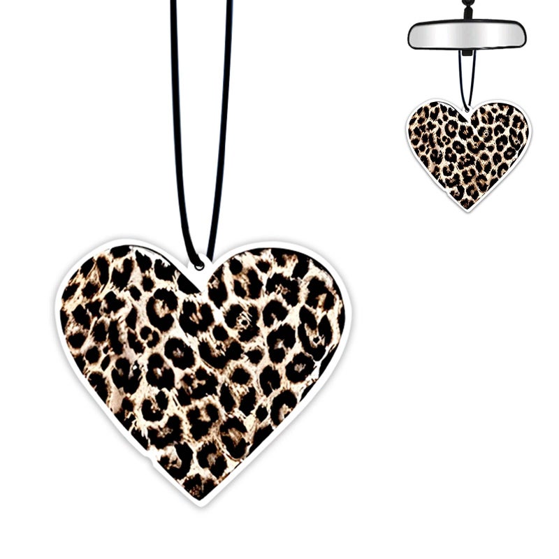 Ldntly 1PCS Car Air Fresheners,Leopard Heart Hanging Car Air Fresheners for Cute Mirror Freshener Mirror Scented Hanging Automobile Accessories Decor Interior Home for MoM Women Men Friends - Image 1