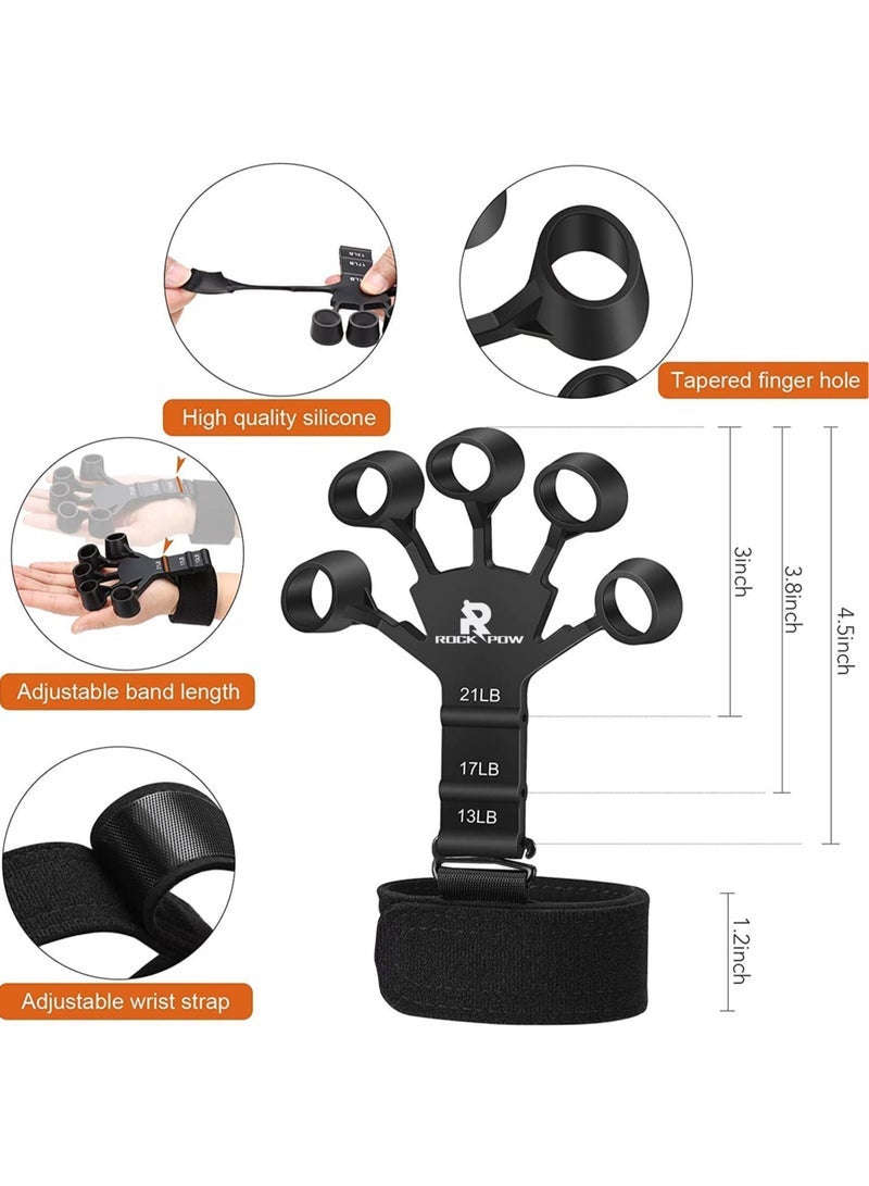 كابتن تيك قطعتان من مقوي قبضة اليد ، جهاز تمرين الأصابع القابل للتعديل وقبضة نقالة الأصابع ، شريط مقاومة الأصابع ، تدريب تمديد انثناء الأصابع ، يخفف آلام المعصم والإبهام (قطعتان) - Image 2