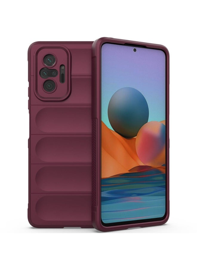 Premium Protection Back Silicone Case Compatible with Xiaomi Redmi Note 10 Pro 4G/Note 10 Pro Max Magic Shield Shockproof Case with Camera Protection (wine Red) - Image 2