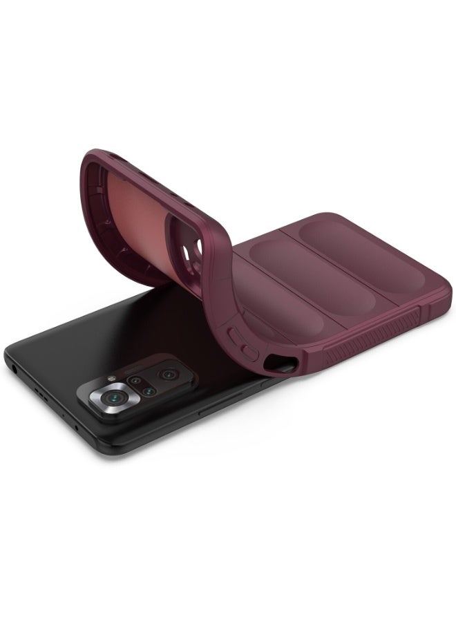 Premium Protection Back Silicone Case Compatible with Xiaomi Redmi Note 10 Pro 4G/Note 10 Pro Max Magic Shield Shockproof Case with Camera Protection (wine Red) - Image 5