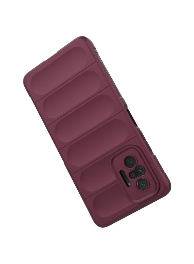 Premium Protection Back Silicone Case Compatible with Xiaomi Redmi Note 10 Pro 4G/Note 10 Pro Max Magic Shield Shockproof Case with Camera Protection (wine Red) - Image 3