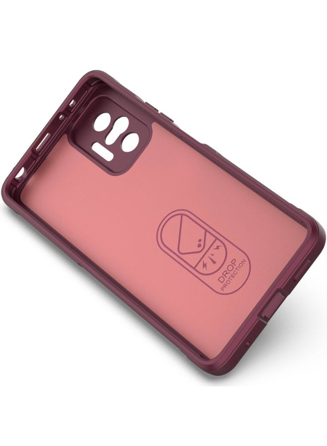 Premium Protection Back Silicone Case Compatible with Xiaomi Redmi Note 10 Pro 4G/Note 10 Pro Max Magic Shield Shockproof Case with Camera Protection (wine Red) - Image 4