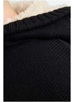 trendyol Black FL Men's Regular Hooded Plain Knitwear Cardigan TMNAW20HI0066  - Image 4