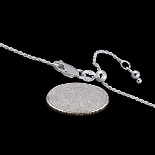 Sac Silver سلسلة حبل فضة استرليني قابلة للتعديل بقطع الماس 1.5 مم صلبة 925 إيطاليا قلادة جديدة 22" - Image 2
