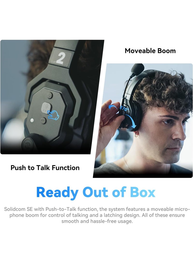 Hollyland Solidcom SE Global 4S Wireless Intercom System – 4-Person Single-Ear, Full-Duplex, ENC Noise-Canceling Headsets, Professional Team Communication for Film, TV, and Live Events - Image 4