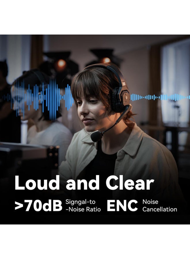 Hollyland Solidcom SE Global 4S Wireless Intercom System – 4-Person Single-Ear, Full-Duplex, ENC Noise-Canceling Headsets, Professional Team Communication for Film, TV, and Live Events - Image 3