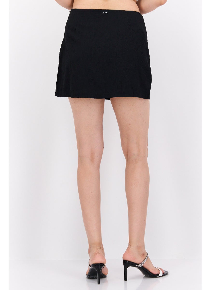 rvca Women Textured Mini Skirt, Black  - Image 3