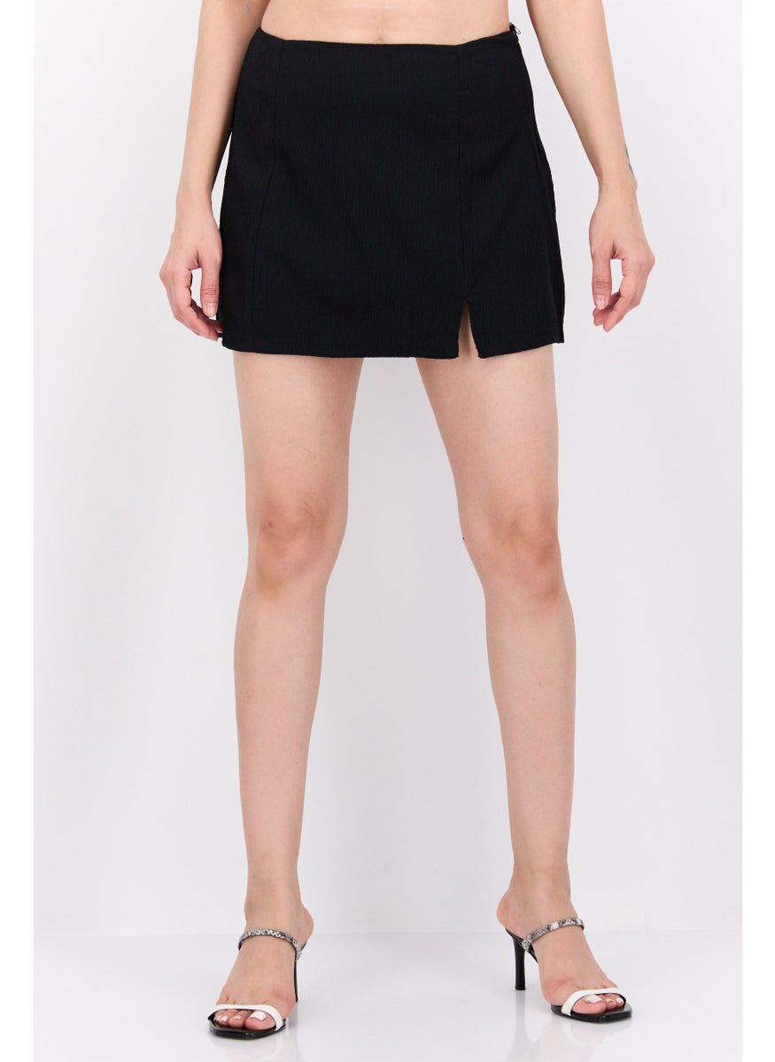 rvca Women Textured Mini Skirt, Black  - Image 1