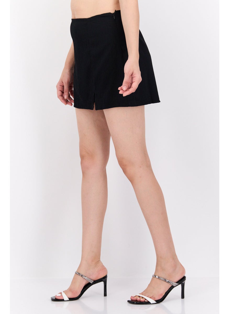 rvca Women Textured Mini Skirt, Black  - Image 2