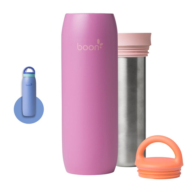 Boon Frosh Portable Breast Milk Chiller - Stainless Steel Cooler and Storage Container - Purple - Keeps Milk Cold for up to 17 Hours - Image 1