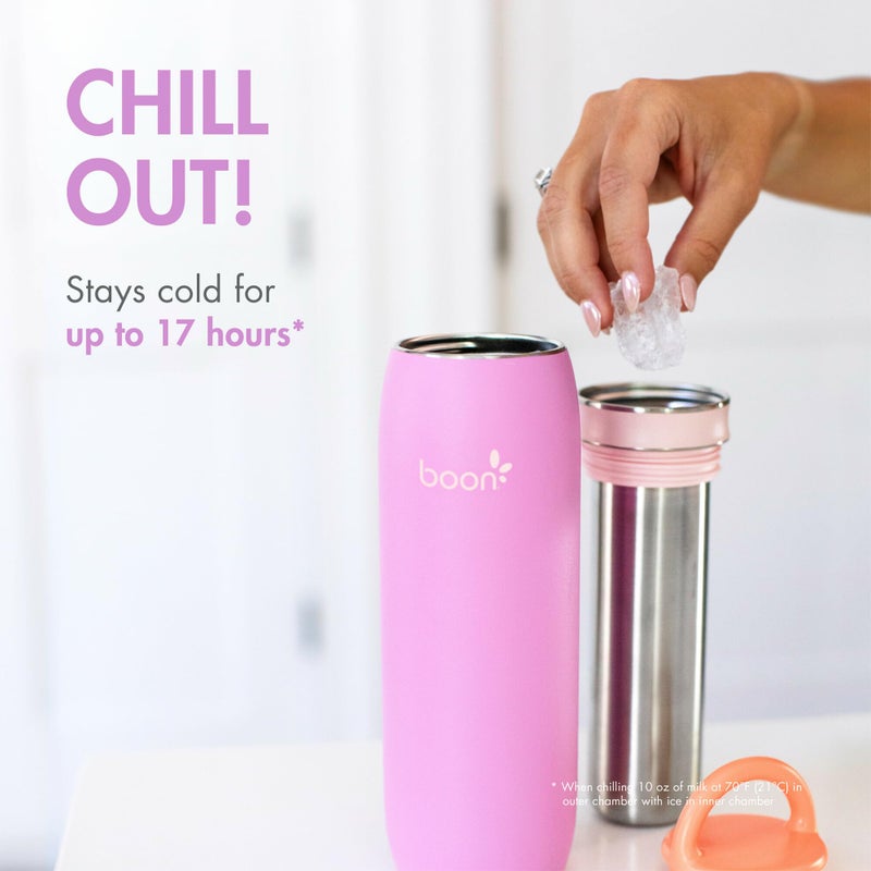 Boon Frosh Portable Breast Milk Chiller - Stainless Steel Cooler and Storage Container - Purple - Keeps Milk Cold for up to 17 Hours - Image 2