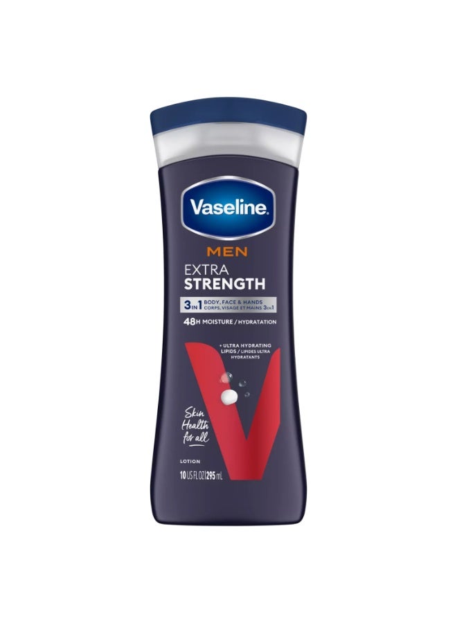 Vaseline Men lotion Extra Strenght 3in1 Body,Face and Hands 295 ml - Image 1