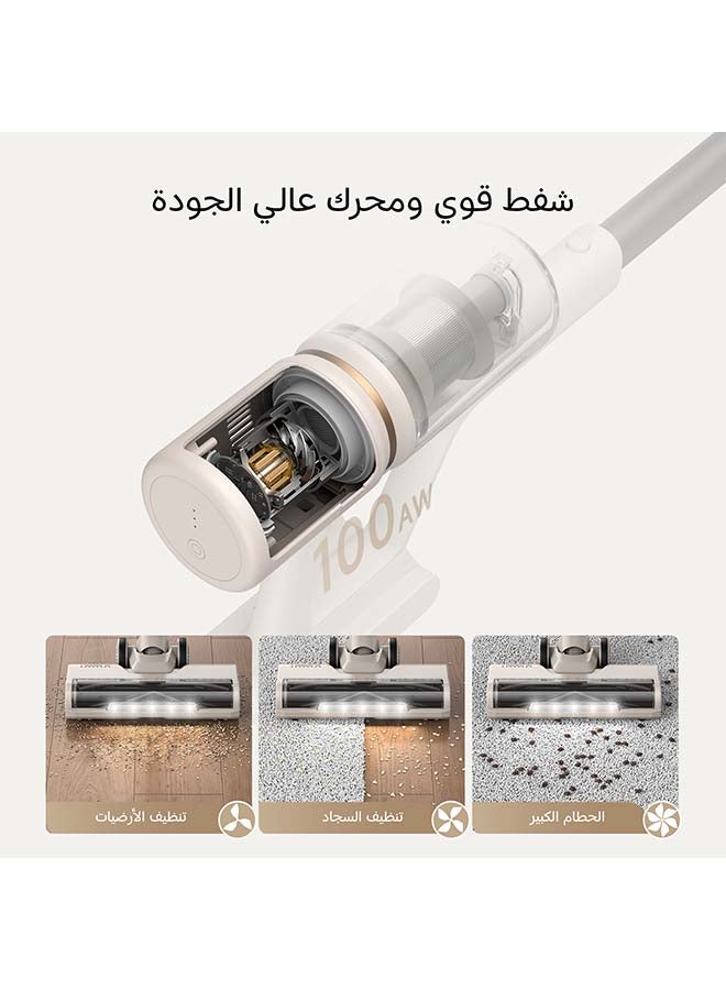 دريم مكنسة كهربائية لاسلكية Dreame U10، شفط قوي 19000Pa (100AW)، فلترة من 5 طبقات بنسبة 99.9%، رأس فرشاة دوار بزاوية 180° مع إضاءة LED للأرضيات الصلبة، السجاد وشعر الحيوانات الأليفة، 300 W U10 رمادي - Image 2
