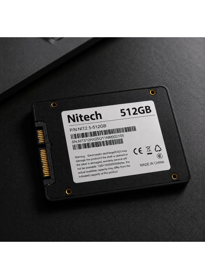 نيتك نيتيك SSD داخلي 512 جيجابايت SATA III مقاس 2.5 بوصة للابتوب والكمبيوتر المكتبي أسود - Image 4