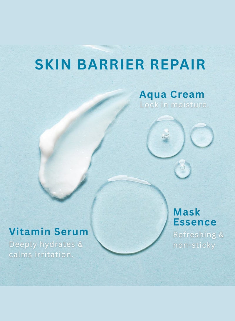 PIME Barrier Repair Skincare Set | 10 Hydrating Sheet Masks, Aqua Cream & Vitamin Serum 50ml | Anti-Aging with Panthenol, Hyaluronic Acid & Bee Venom | For Acne-Prone Skin, Dark Spots & Wrinkle Care - Image 4