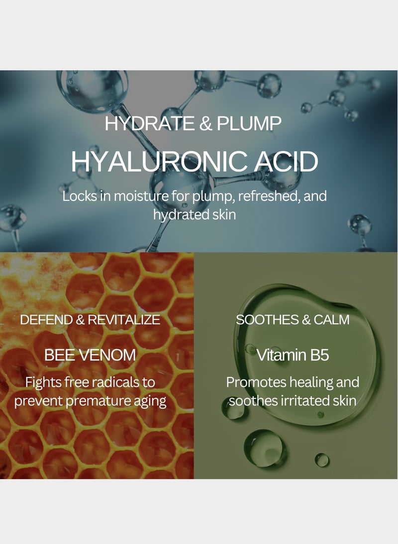 PIME Barrier Repair Skincare Set | 10 Hydrating Sheet Masks, Aqua Cream & Vitamin Serum 50ml | Anti-Aging with Panthenol, Hyaluronic Acid & Bee Venom | For Acne-Prone Skin, Dark Spots & Wrinkle Care - Image 5