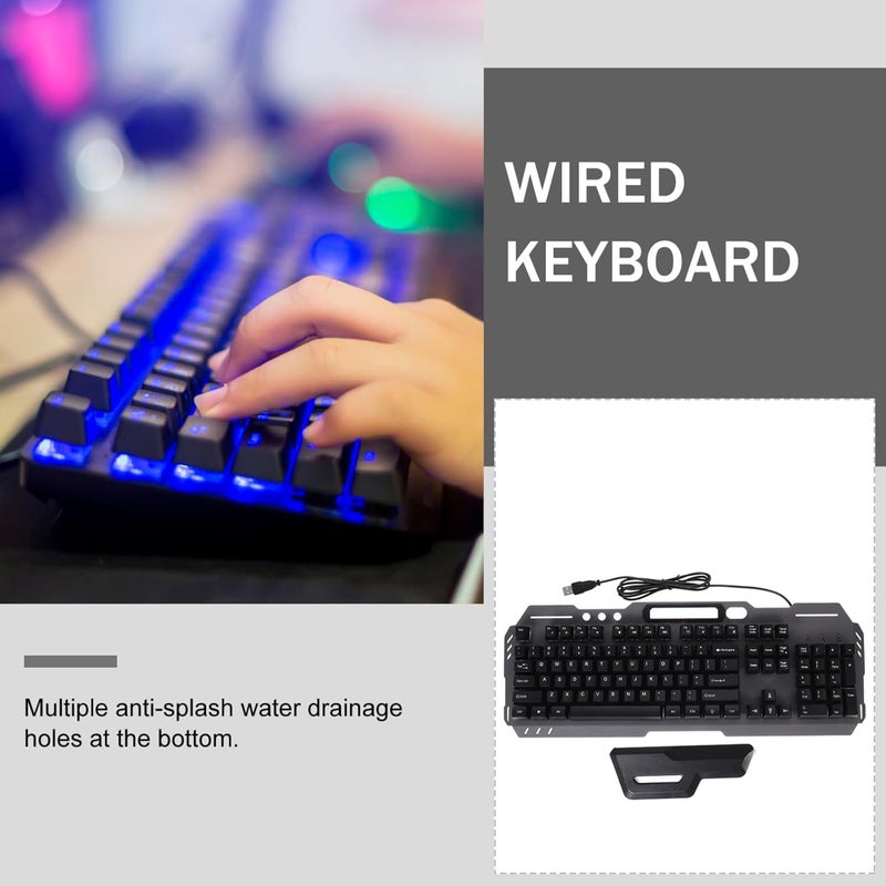 Wired Backlit Gaming Keyboard USB Full Size 104-key LED Keyboard for PC Gaming and Office Use Ergonomic Design Computer Game Hardware - Image 3