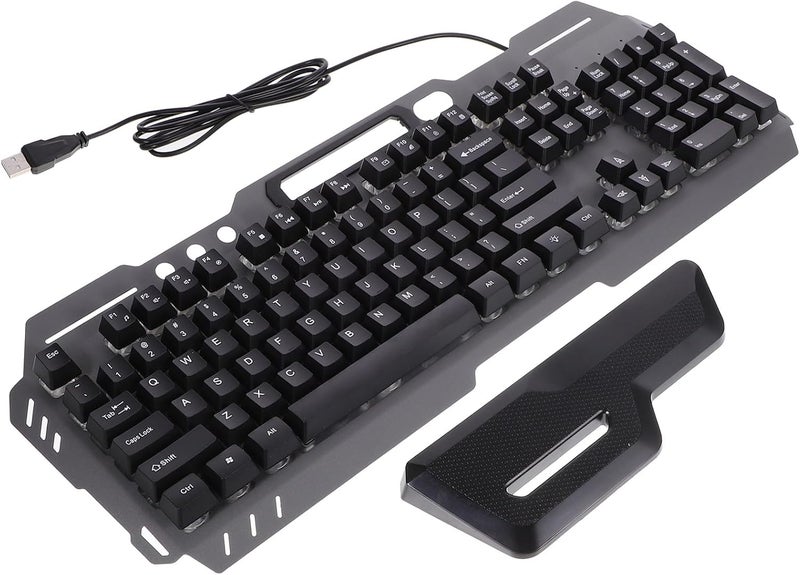 Wired Backlit Gaming Keyboard USB Full Size 104-key LED Keyboard for PC Gaming and Office Use Ergonomic Design Computer Game Hardware - Image 1