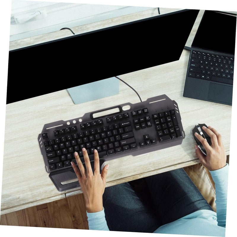 Wired Backlit Gaming Keyboard USB Full Size 104-key LED Keyboard for PC Gaming and Office Use Ergonomic Design Computer Game Hardware - Image 5