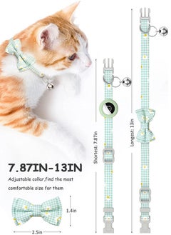 Cat Collar Airtag Cat Collar with Bell and Safety Buckle in 7.8/13" Length Collar with Waterproof Airtag Holder Dog Puppy Green - pzsku/ZB281A71339333A44E4D6Z/45/_/1710990145/be2f48e4-8bee-45b1-9386-97fed25e5246