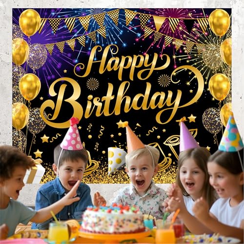 Party Baazaar Happy Birthday Backdrop | Backdrop for Birthday Decoration | Theme Banner for Kids (Pack of 1, Multicolor, Size: 5x4 Feet) - Image 4