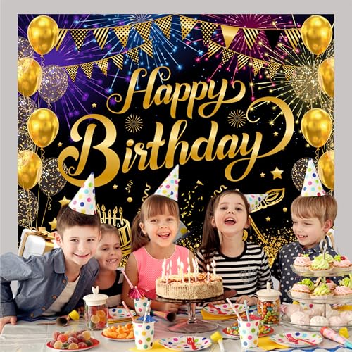 Party Baazaar Happy Birthday Backdrop | Backdrop for Birthday Decoration | Theme Banner for Kids (Pack of 1, Multicolor, Size: 5x4 Feet) - Image 3
