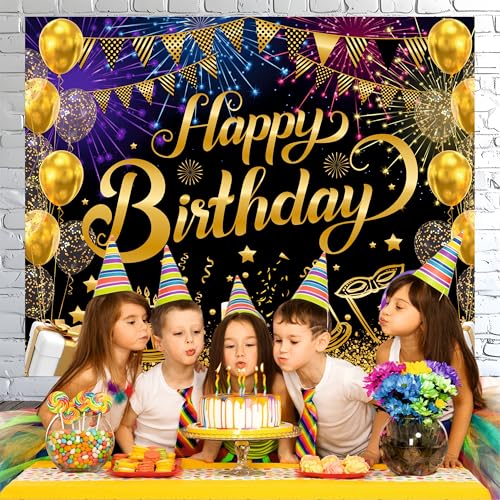 Party Baazaar Happy Birthday Backdrop | Backdrop for Birthday Decoration | Theme Banner for Kids (Pack of 1, Multicolor, Size: 5x4 Feet) - Image 5