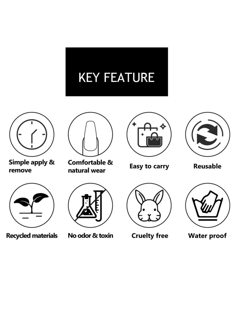 Artist Design/3D Cindrerlla (Handmade)/Press On nails/Luxury Hand Painted/Long Almond/10 PCS/M Size - Image 5