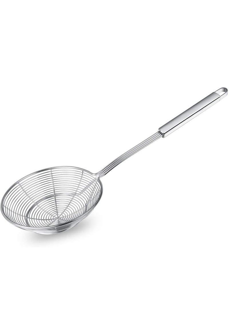 Oasisgalore 5.5-Inch Stainless Steel Spider Strainer with Handle for Frying, Pasta, and Noodles  - Image 1