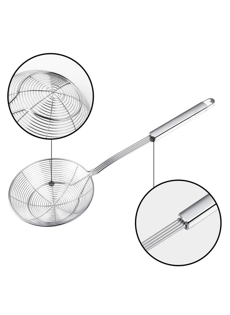 Oasisgalore 5.5-Inch Stainless Steel Spider Strainer with Handle for Frying, Pasta, and Noodles  - Image 3