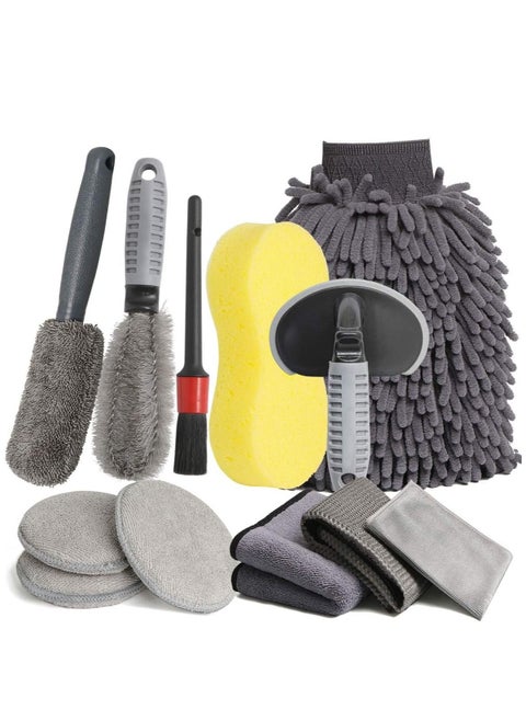Car Care Cleaning Set, 12 Pieces Automotive Care Kit, Car Wash Set for Car, Motorcycle, Indoor and Outdoor Household Cleaning
