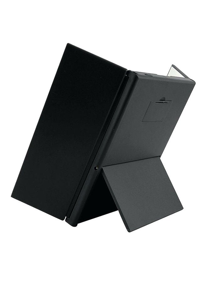 NIBEMINENT Folding Travel Illuminated Make Up Dressing Desktop Mirror 8 Led Light Black - Image 2