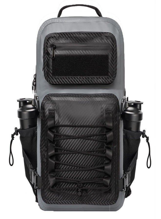 Miramrax Dry Bag Waterproof Backpack 30L Tactical Backpack for Kayaking Hiking Boating Paddle Boarding Fishing Travel Camping Beach Floating Dry Bag for Men Women (Grey) - Image 1