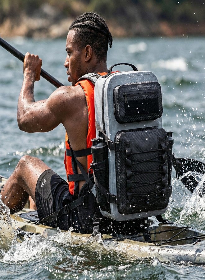 Miramrax Dry Bag Waterproof Backpack 30L Tactical Backpack for Kayaking Hiking Boating Paddle Boarding Fishing Travel Camping Beach Floating Dry Bag for Men Women (Grey) - Image 2