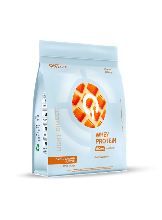 QNT Light Digest Whey Protein | 500g | Salted Caramel Flavour, 78% Protein, Low Sugar, High Fiber - Image 2