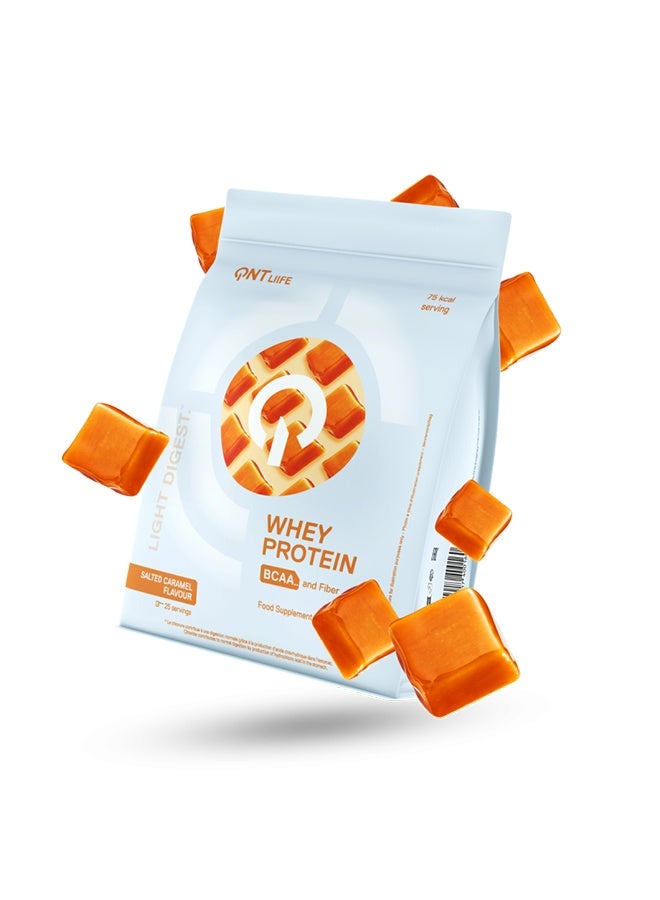 QNT Light Digest Whey Protein | 500g | Salted Caramel Flavour, 78% Protein, Low Sugar, High Fiber - Image 1