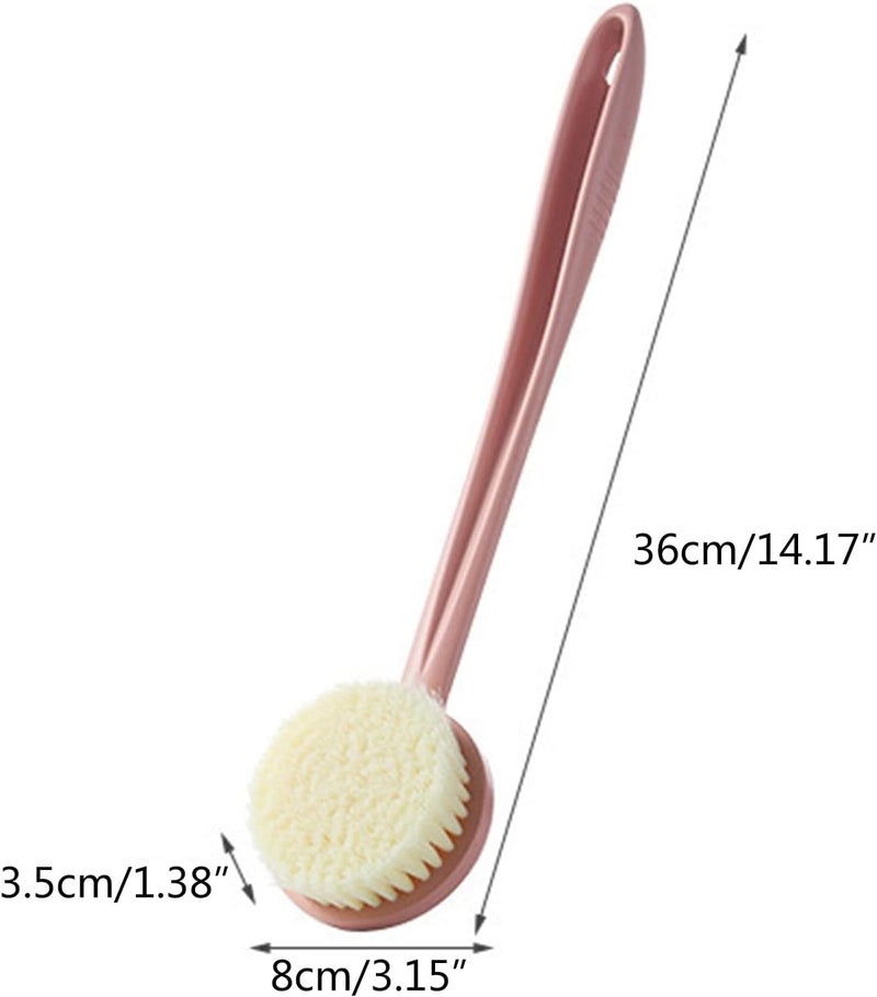 PRAMANTA Bath & Shower Back Brush with Soft Bristles // Long Handle Bathing, Spa Body Scrubber Back Brush Skin Massage Bath Brush (1Pcs) - Image 2