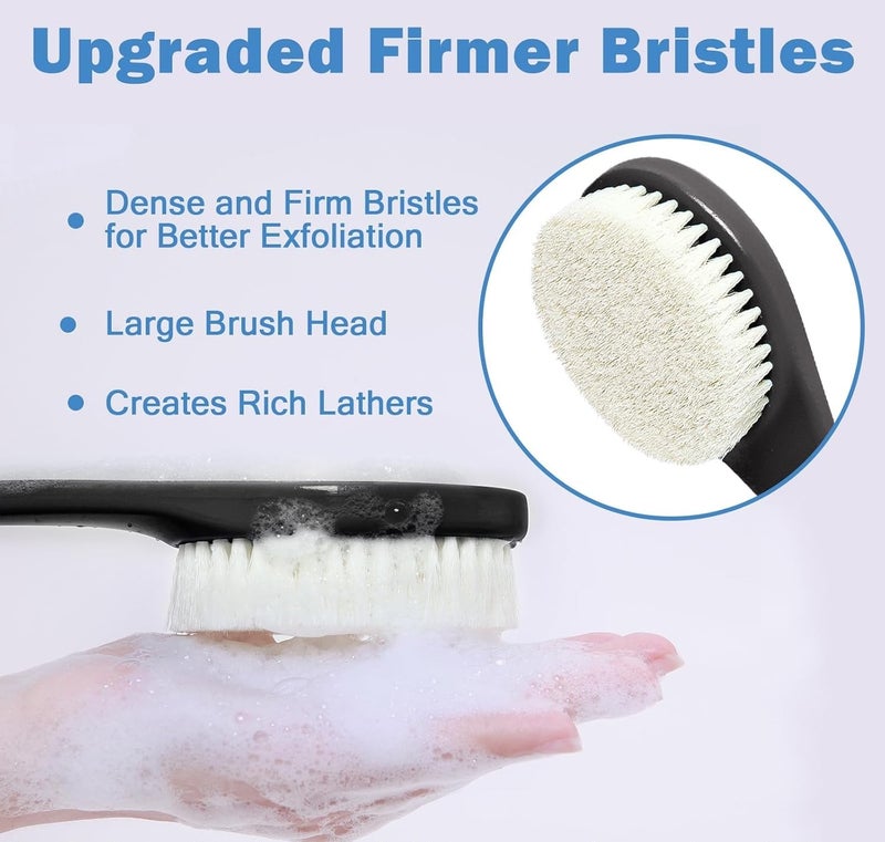 PRAMANTA Bath & Shower Back Brush with Soft Bristles // Long Handle Bathing, Spa Body Scrubber Back Brush Skin Massage Bath Brush (1Pcs) - Image 3